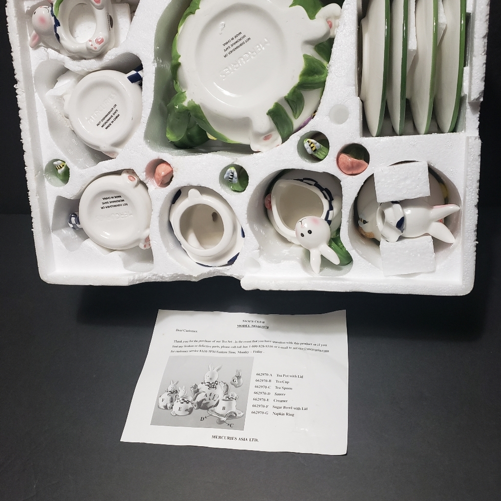 NEW! MERCURIES 20 Pc Easter Bunny Rabbit Tea Set